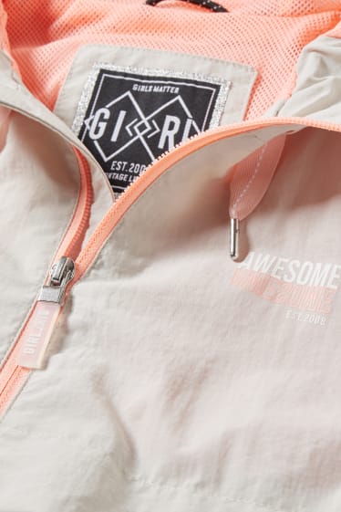 Kinder Mädchen - Jacke mit Kapuze - hellgrau