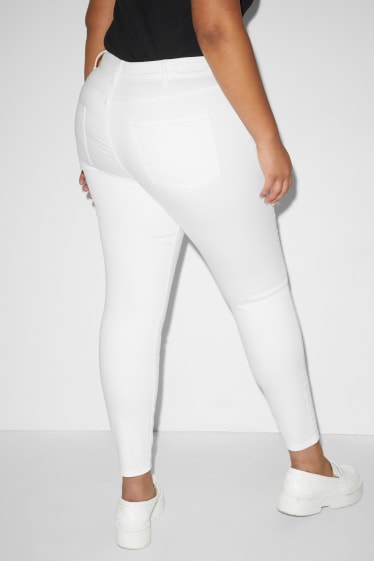 Nastolatki - CLOCKHOUSE - spodnie - wysoki stan - super skinny fit - biały