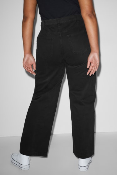 Femei - CLOCKHOUSE - pantaloni cargo - talie înaltă - negru