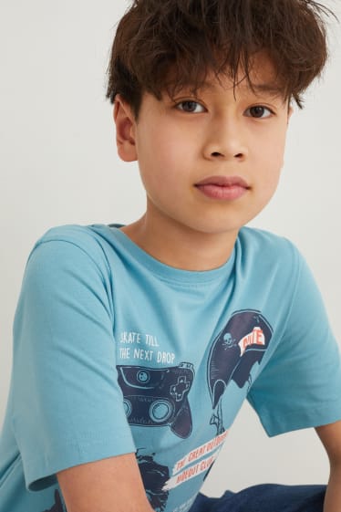 Kinderen: jongens - Set van 4 - T-shirt - blauw