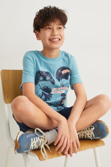 Kinderen: jongens - Set van 4 - T-shirt - blauw
