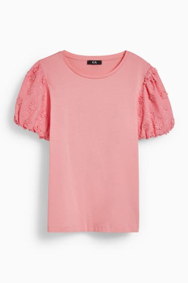 Dames - T-shirt - fuchsiarood