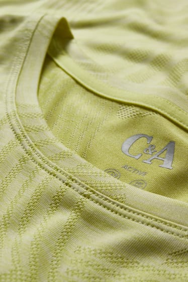 Donna - T-shirt sportiva - running - con motivi - giallo