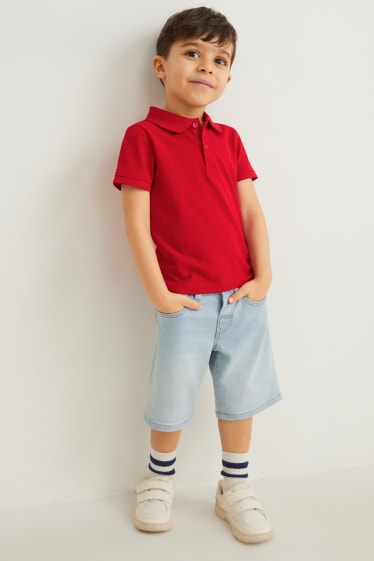 Kinder - Multipack 3er - Poloshirt - rot / blau