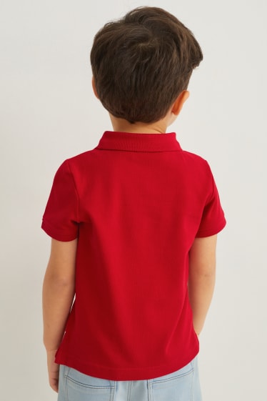 Kinder - Multipack 3er - Poloshirt - rot / blau