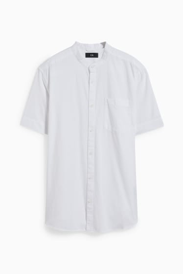 Uomo - Camicia - regular fit - collo alla coreana - bianco