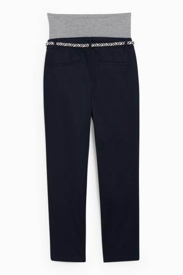 Damen - Umstands-Chino mit Gürtel - Slim Fit - dunkelblau