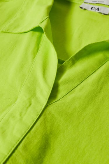 Donna - Blusa - misto lino - verde chiaro