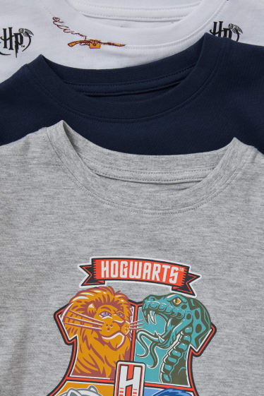 Kinderen - Set van 3 - Harry Potter - T-shirt - licht grijs-mix