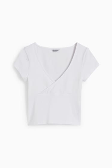 Nastolatki - CLOCKHOUSE - krótki T-shirt - biały
