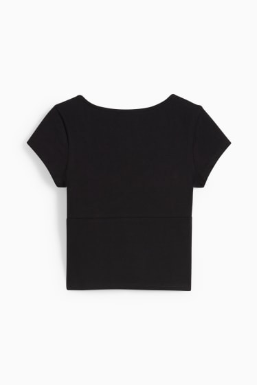 Dames - CLOCKHOUSE - kort T-shirt - zwart
