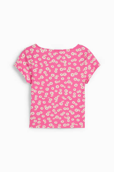 Femmes - CLOCKHOUSE - T-shirt court - à rayures - rose