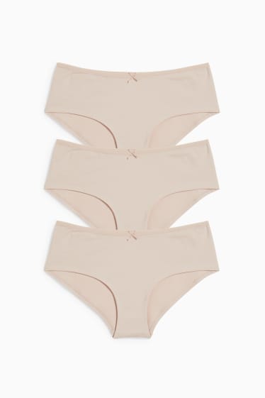 Femmes - Lot de 3 - shortys - beige clair