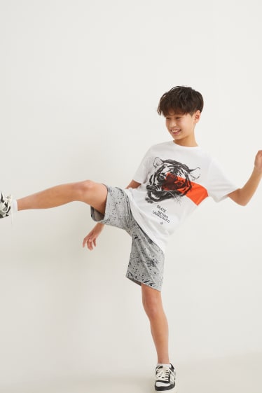 Kinder Jungen - Multipack 2er - Sweatshorts - schwarz