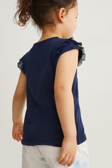 Children Girls - Frozen - short sleeve T-shirt - dark blue