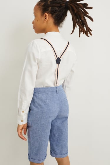 Kinder Jungen - Bermudas mit Hosenträgern - LYCRA® - hellblau
