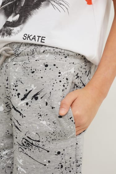 Kinderen - Set van 2 - sweatshorts - zwart