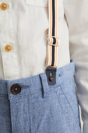 Kinder Jungen - Bermudas mit Hosenträgern - LYCRA® - hellblau