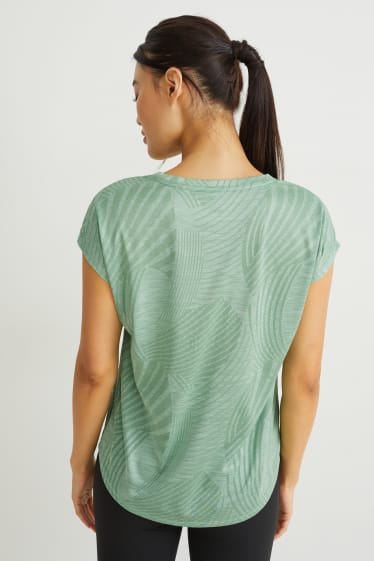 Women - Active T-shirt - running - patterned - green