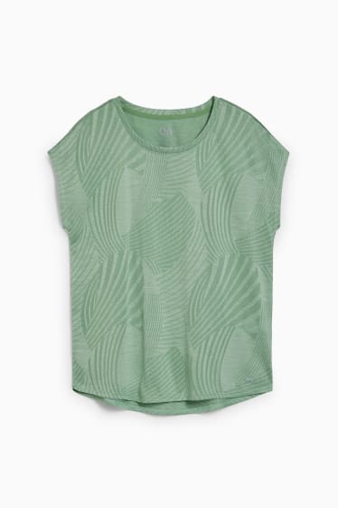 Women - Active T-shirt - running - patterned - green