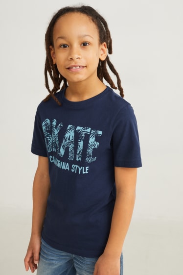 Children - Set - shirt and short sleeve T-shirt - 2 piece - dark blue