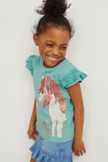 Kinder Mädchen - Kurzarmshirt - grün