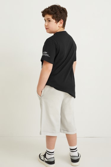 Kinder - Extended Sizes - Set - Kurzarmshirt und Shorts - 2 teilig - schwarz