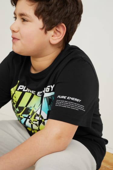 Kinder Jungen - Extended Sizes - Set - Kurzarmshirt und Shorts - 2 teilig - schwarz