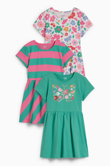 Kinder - Multipack 3er - Kleid - grün