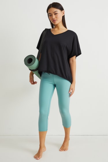 Damen - Funktions-Capri-Leggings - Supportive - Yoga - hellgrün