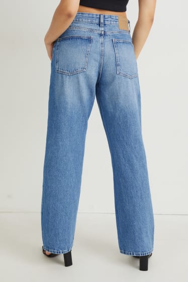 Donna - Relaxed jeans - vita alta - jeans azzurro