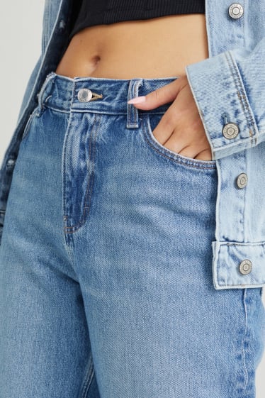 Donna - Relaxed jeans - vita alta - jeans azzurro