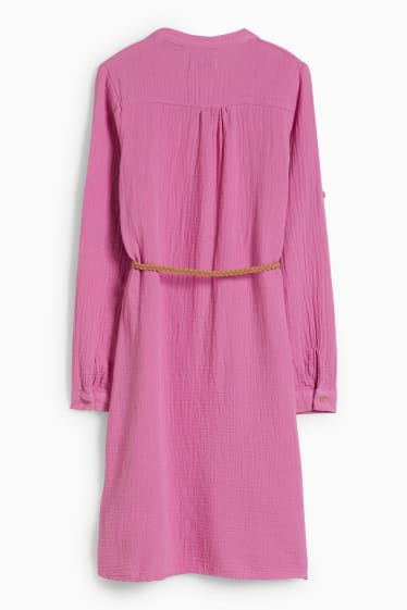 Enfants filles - Robe-chemise à ceinture - violet clair