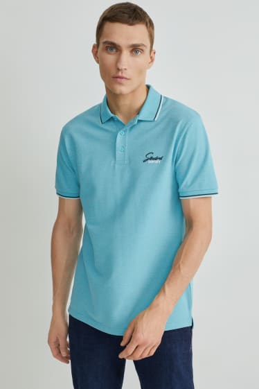 Heren - Poloshirt - turquoise