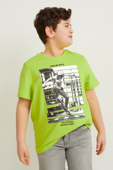 Niños - Talla grande - pack de 2 - camisetas de manga corta - verde claro