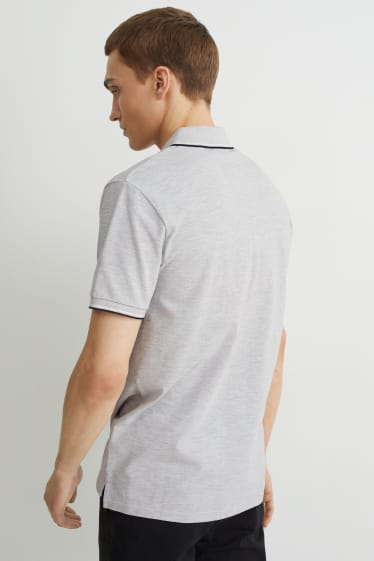 Heren - Poloshirt - licht grijs-mix