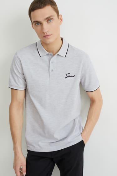 Heren - Poloshirt - licht grijs-mix