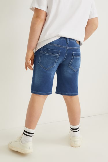 Kinderen - Uitgebreide maten - set van 2 - korte spijkerbroek - jog denim - jeansblauw