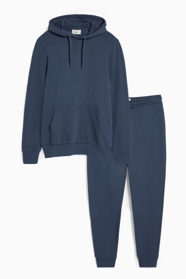 Hommes - Ensemble - sweat à capuche et pantalon de jogging - 2 pièces - bleu