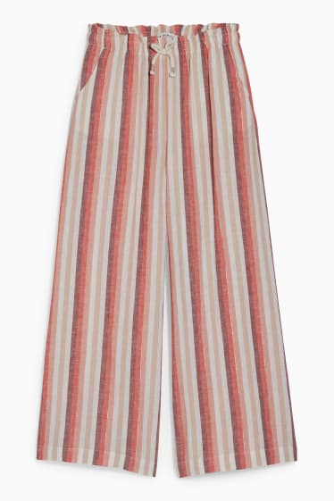 Nena - Pantalons - mescla de lli - de ratlles - beix