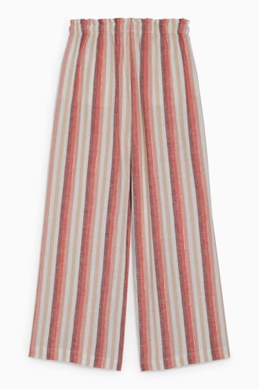 Children - Trousers - linen blend - striped - beige