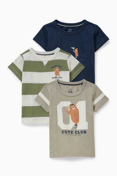 Bebés - Pack de 3 - camisetas de manga corta para bebé - verde claro