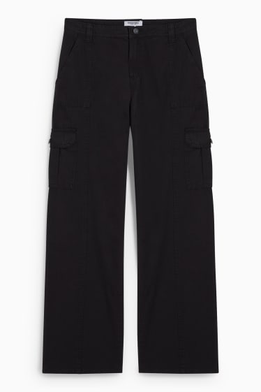 Femei - CLOCKHOUSE - pantaloni cargo - talie înaltă - relaxed fit - negru