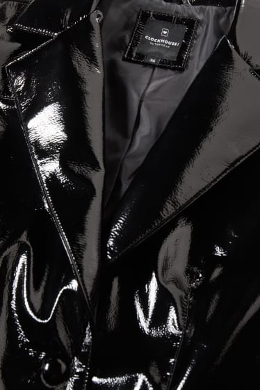 Dona - CLOCKHOUSE - jaqueta - pell sintètica - brillant - negre