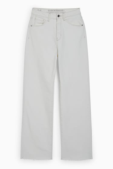 Damen - CLOCKHOUSE - Straight Jeans - High Waist - cremeweiss