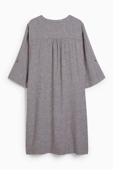 Donna - Vestito - misto lino - grigio melange