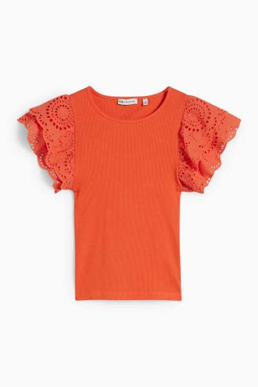 Kinder - Kurzarmshirt - orange