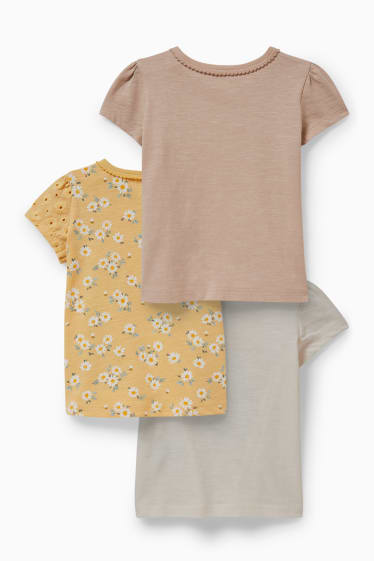 Neonati - Confezione da 3 - maglia a maniche corte per neonate - bianco crema
