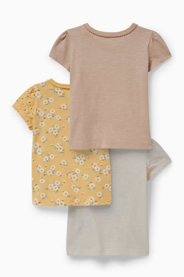 Baby Mädchen - Multipack 3er - Baby-Kurzarmshirt - cremeweiss