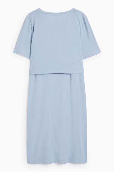 Donna - Camicia da notte per allattamento - azzurro